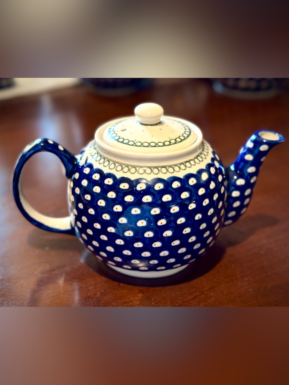 Boleslawiec Polish Pottery - Ceramic 1qt Tea Pot w/ Lid, Hand-Painted